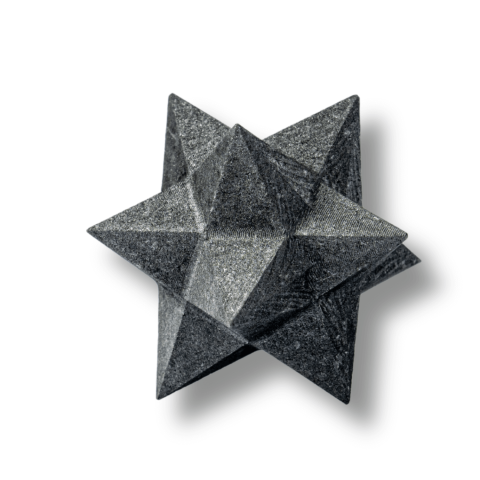 Incredere si Curaj - Merkaba din Shungit Natural 5.5 cm – Stea Sacra de Protectie, Purificare si Armonie Energetica