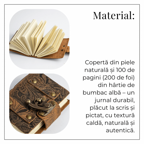 Mini Jurnal vintage din piele cu incuietoarea de epoca  – Intimitate si stil retro [5]