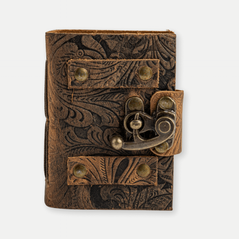 Mini Jurnal vintage din piele cu incuietoarea de epoca  – Intimitate si stil retro [3]