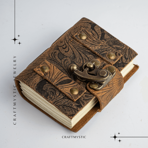 Mini Jurnal vintage din piele cu incuietoarea de epoca  – Intimitate si stil retro [9]