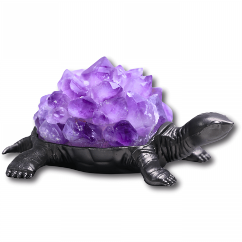 Mini Lampa Broasca Testoasa cu Cristale de Ametist - Relaxare si Energie Pozitiva [6]