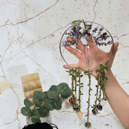 Dreamcatcher cu 7 tipuri de Cristale pentru cele 7 Chakre și Model Arborele Vietii [2]