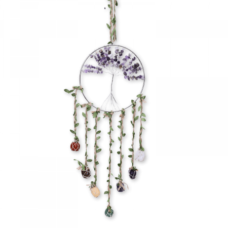 Dreamcatcher cu 7 tipuri de Cristale pentru cele 7 Chakre și Model Arborele Vietii [5]