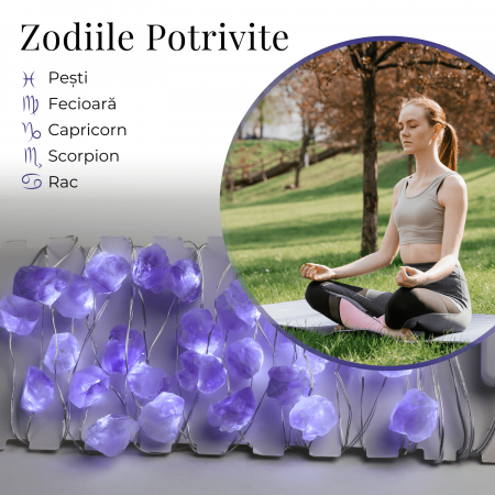 Sirag din Pietre Naturale de Ametist 15-20 mm cu Mufa USB [6]