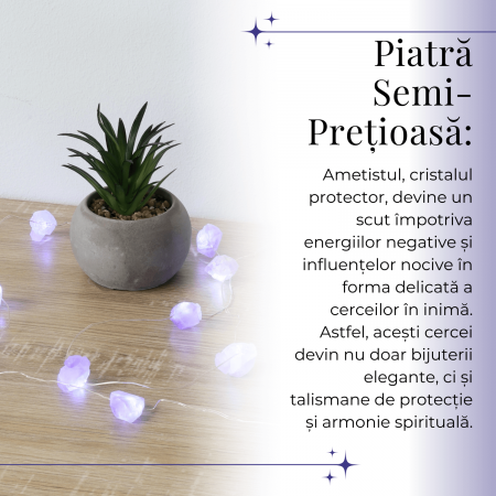 Sirag din Pietre Naturale de Ametist 15-20 mm cu Mufa USB [3]