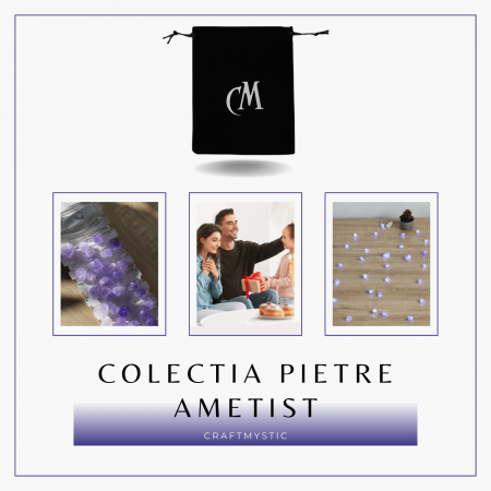 Sirag din Pietre Naturale de Ametist 15-20 mm cu Mufa USB [7]