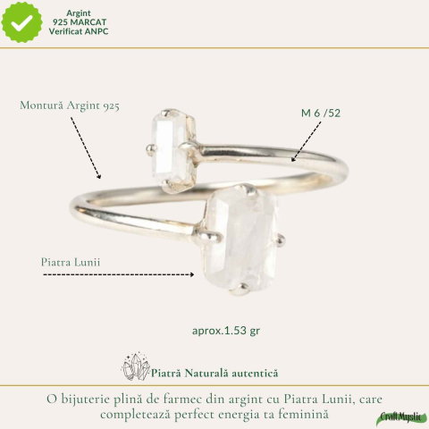 Inel argint 925 cu piatra lunii dubla dreptunghiulara – intuitie si echilibru [3]