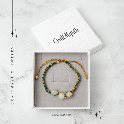 Noroc si Echilibru – Bratara Impletita din Jad Hetian Natural [6]