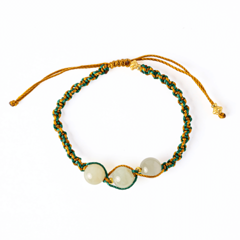 Noroc si Echilibru – Bratara Impletita din Jad Hetian Natural [8]