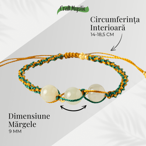 Noroc si Echilibru – Bratara Impletita din Jad Hetian Natural [3]