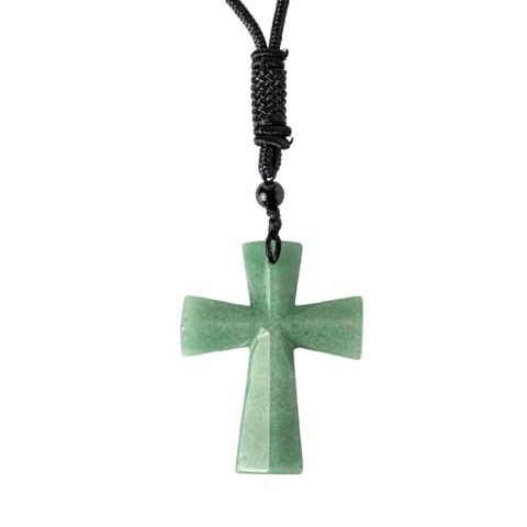 Rac - Noroc si Vindecare – Colier Cruce din Aventurin Verde Natural