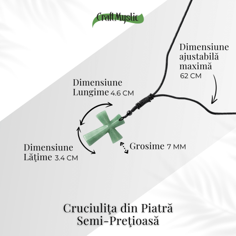 Noroc si Vindecare – Colier Cruce din Aventurin Verde Natural [3]