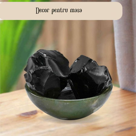 Cristal Obsidian Negru Natural Brut 6-7 cm: Pietre de Protectie si Echilibrare, Perfecte pentru Meditatie si Decor [3]