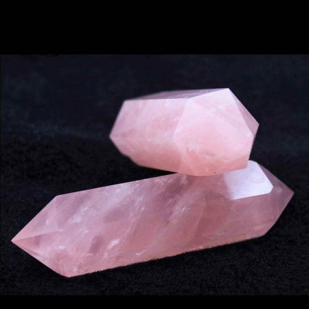 Turn Hexagonal Dublu Varf din Cuart Roz inaltime de 7-9 cm - Cristalul iubirii neconditionate si al pacii infinite [4]