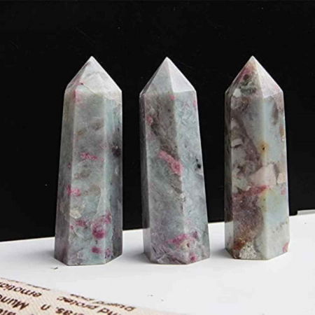 Turn de cristal din Turmalina Roz 9-10 cm Bagheta cu 6 fete pentru vindecare, meditatie si decor in casa si birou [2]