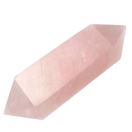 Vârfuri de Cristal - Turn Hexagonal Dublu Varf din Cuart Roz inaltime de 7-9 cm - Cristalul iubirii neconditionate si al pacii infinite