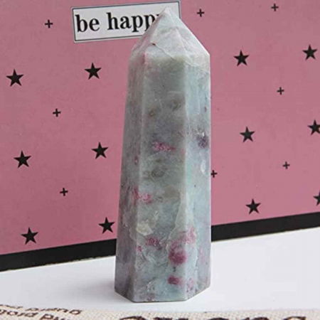 Turn de cristal din Turmalina Roz 9-10 cm Bagheta cu 6 fete pentru vindecare, meditatie si decor in casa si birou [3]