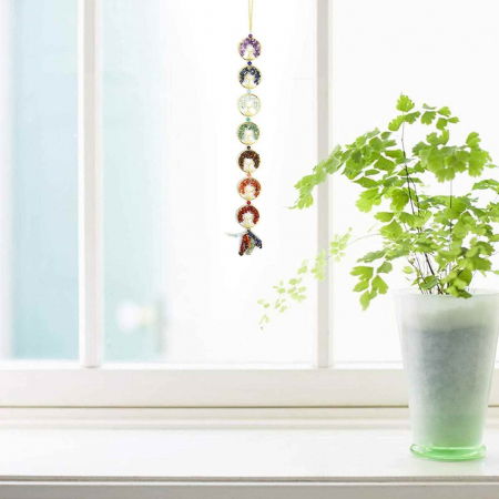 Set coliere ce contine 7 cristale naturale chakre si doua lanturi de franghie reglabile, realizate manual de diferite dimensiuni, un cadou ideal pentru femei, barbati si copii [6]