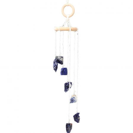 Ornamente de Agățat din Cristale - Clopotel de Vant Artizanal cu Pietre Semipretioase de Sodalit - Armonie si Eleganta in Casa Ta