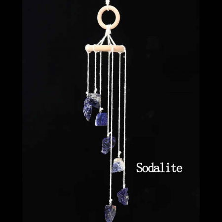 Clopotel de Vant Artizanal cu Pietre Semipretioase de Sodalit - Armonie si Eleganta in Casa Ta [3]