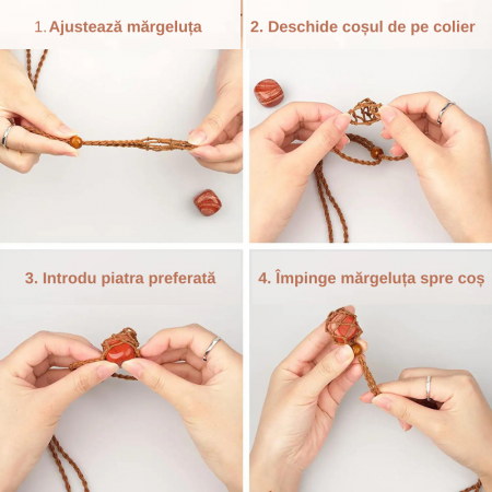 Set coliere ce contine 7 cristale naturale chakre si doua lanturi de franghie reglabile, realizate manual de diferite dimensiuni, un cadou ideal pentru femei, barbati si copii [5]