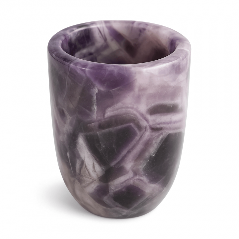 Ametist - Pahar din Cristal de Ametist Chevron Sculptat Manual Capacitate de 200ml Experienta Spirituala in Fiecare Inghititura