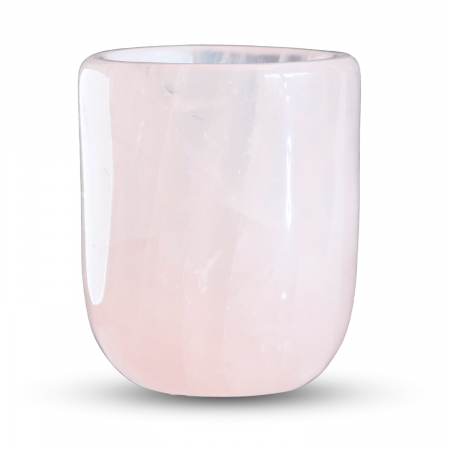 Pahar din Cuart Roz Natural, Sculptat Manual, 75 mm - Armonizare si Relaxare