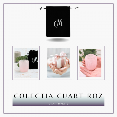 Pahar din Cuart Roz Natural, Sculptat Manual, 75 mm - Armonizare si Relaxare [7]