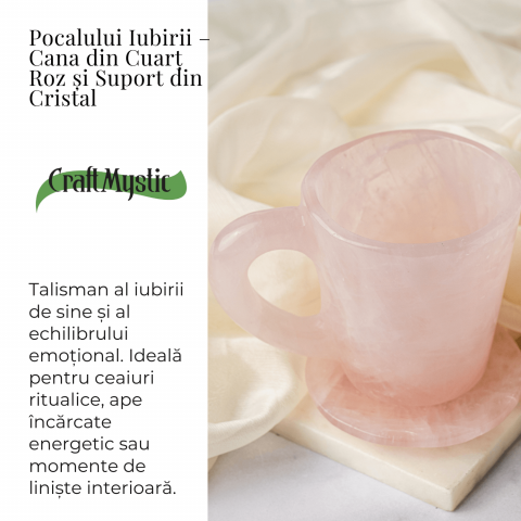 Pocalul Iubirii – Cana din Cuart Roz si Suport din Cristal [2]