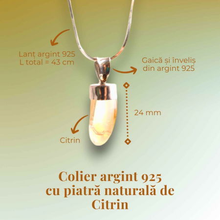 Pandantiv Argint cu Citrin - Energia si Stralucirea Naturii, 24mm [5]