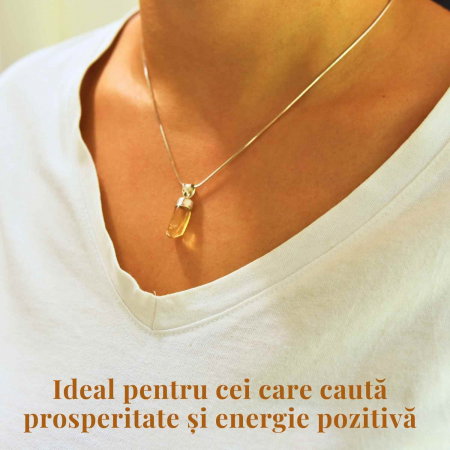 Pandantiv Argint cu Citrin - Energia si Stralucirea Naturii, 24mm [2]