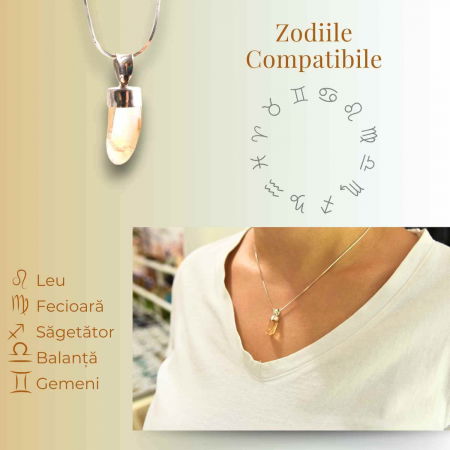 Pandantiv Argint cu Citrin - Energia si Stralucirea Naturii, 24mm [4]