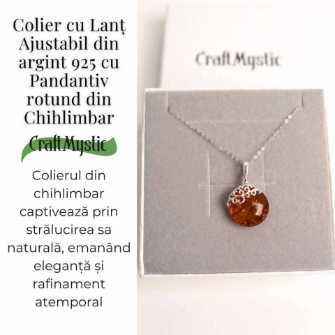 Colier argint 925 cu chihlimbar natural - eleganta si protectie [2]