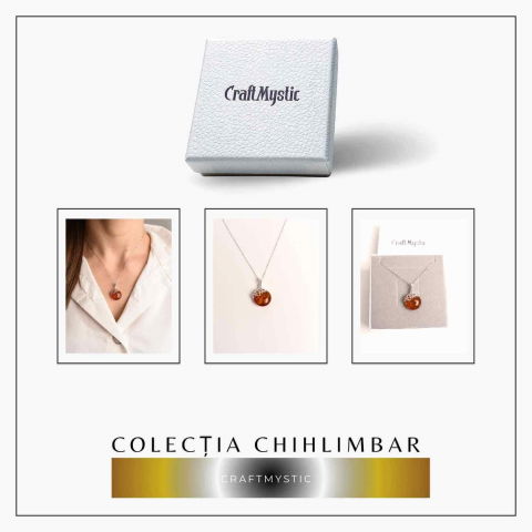 Colier argint 925 cu chihlimbar natural - eleganta si protectie [6]