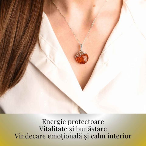 Colier argint 925 cu chihlimbar natural - eleganta si protectie [5]