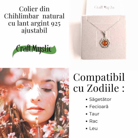 Colier argint 925 cu chihlimbar natural - frumusetea florii [3]
