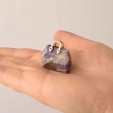 Pandantive 2.5 cm din piatra naturala, in forma de geanta - Accesorii din piatra pentru realizarea de bijuterii, cercei, colier [2]