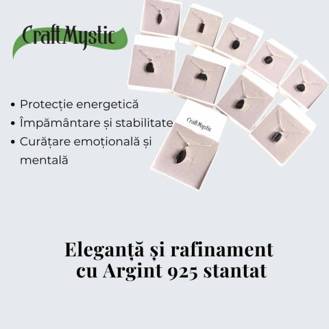 Colier din argint 925 cu turmalina neagra bruta – Protectie si echilibru [2]