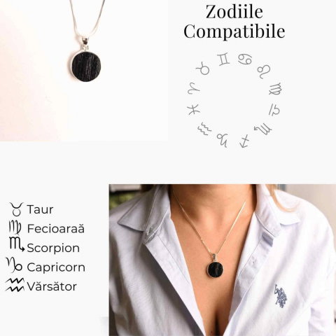 Colier din argint 925 cu turmalina neagra bruta – Protectie si echilibru [3]