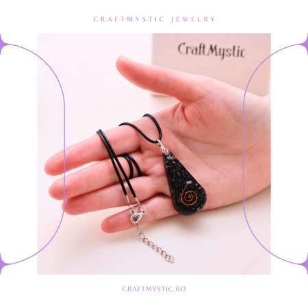  Pandantiv orgonic cu Turmalina Neagra in forma de Lacrima - Pentru purificare emotionala - Absorba Energie Negativa [6]