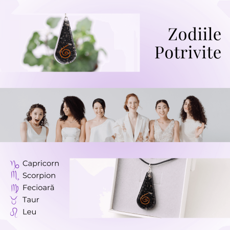  Pandantiv orgonic cu Turmalina Neagra in forma de Lacrima - Pentru purificare emotionala - Absorba Energie Negativa [1]