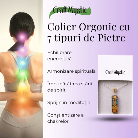 Pandantiv orgonic cu Cristale si Simbolurile Chakrelor lucrat manual [4]