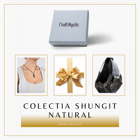 Colier Ajustabil cu Pandantiv Hexagonal din Shungit Natural, 35mm [5]