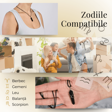 Colier Ajustabil cu Pandantiv Hexagonal din Shungit Natural, 35mm [2]