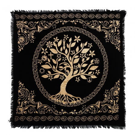 Seturi Spirituale - Panza Sacra pentru altar magic - Design Tree of Life Arborele Vietii - Vrajitorie Tarot Wiccani Spiritualitate - Copie - Copie