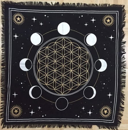 Panza Sacra pentru altar magic - Design Moon Phases - Vrajitorie Tarot Wiccani Spiritualitate - Copie [3]