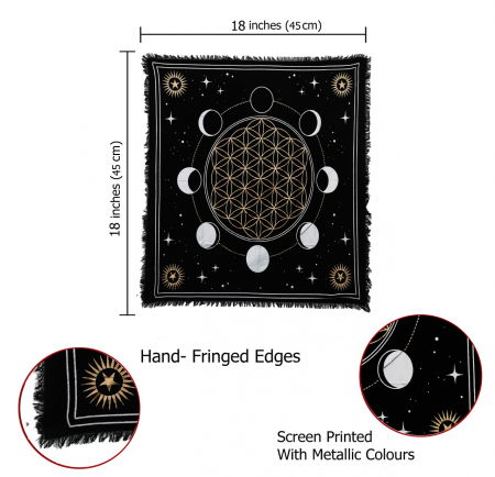 Panza Sacra pentru altar magic - Design Moon Phases - Vrajitorie Tarot Wiccani Spiritualitate - Copie [1]