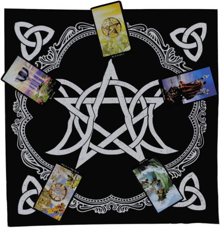Panza sacra pentru altar magic - Design unic Pentagram Argintiu - Vrajitorie Tarot Wiccani Spiritualitate [3]