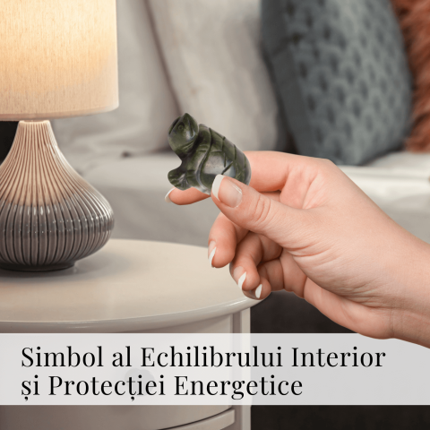 Paznica echilibrului – Testoasa din Jad Serpentin pentru Vitalitate si Liniste Interioara 8 cm lungime [1]