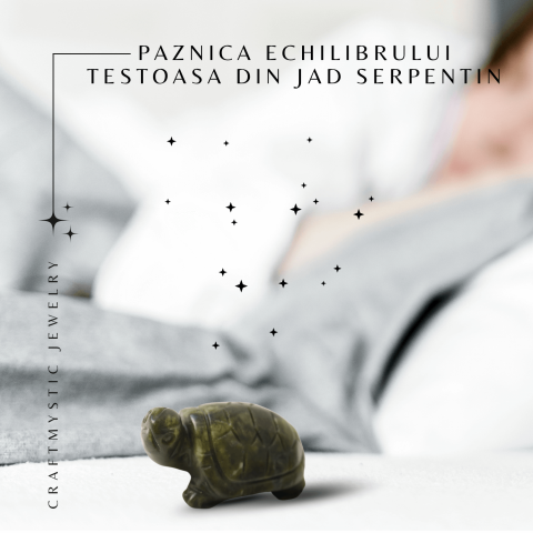 Paznica echilibrului – Testoasa din Jad Serpentin pentru Vitalitate si Liniste Interioara 8 cm lungime [6]